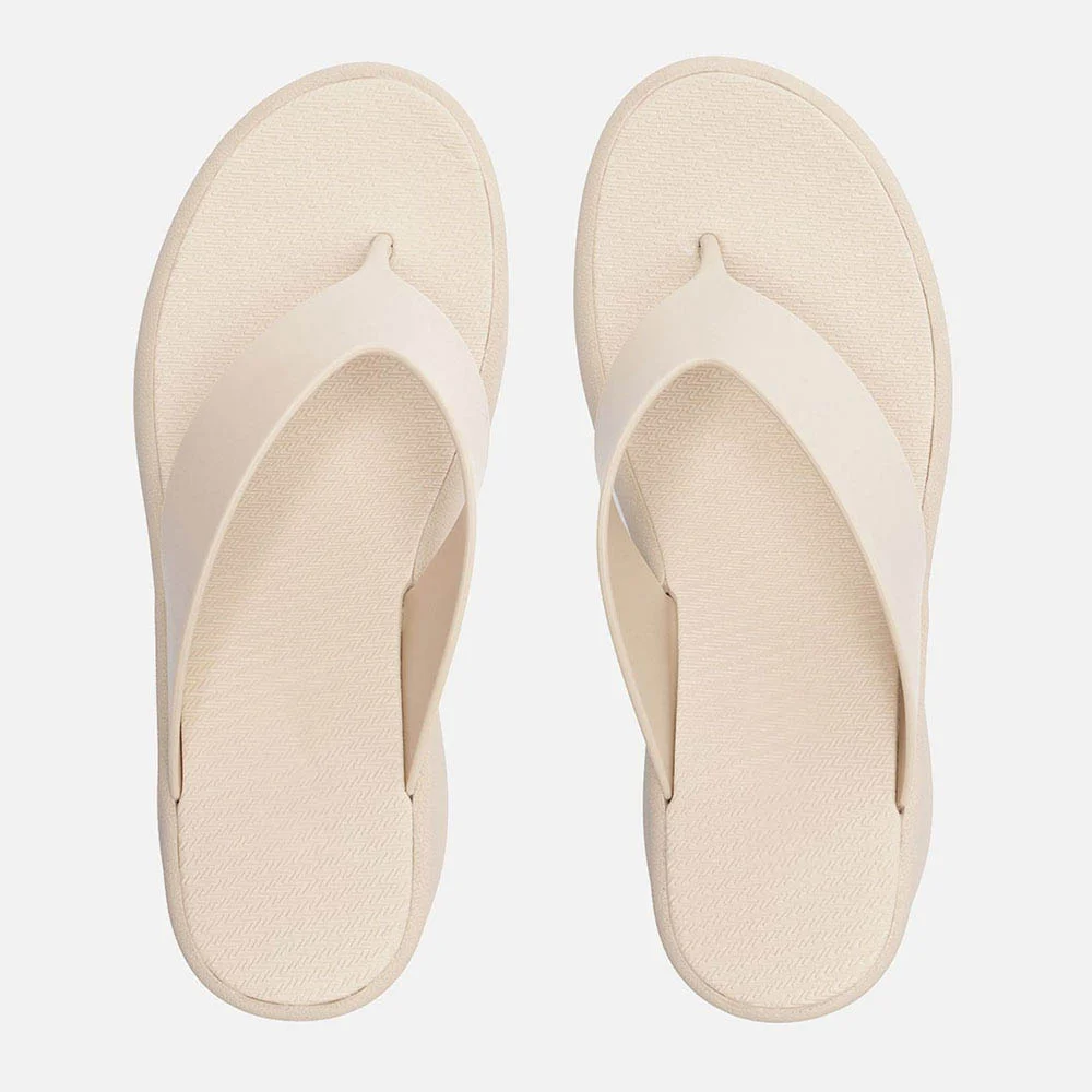 Beige Wedge Heel Open Round Toe Platform Sandals for Women