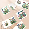 6Pcs Diamond Painting Flourishing Butterfly Greeting Card Set with Envelopes for Birthdays Thanksgiving & Special Occasion