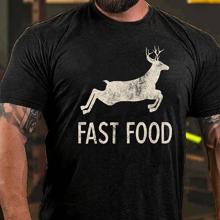 Fast Food Funny Men Hunting T-shirt