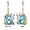 (US Only)PET Double Sided Special Shaped Easter Alphabet DIY Diamond Painting Keychain