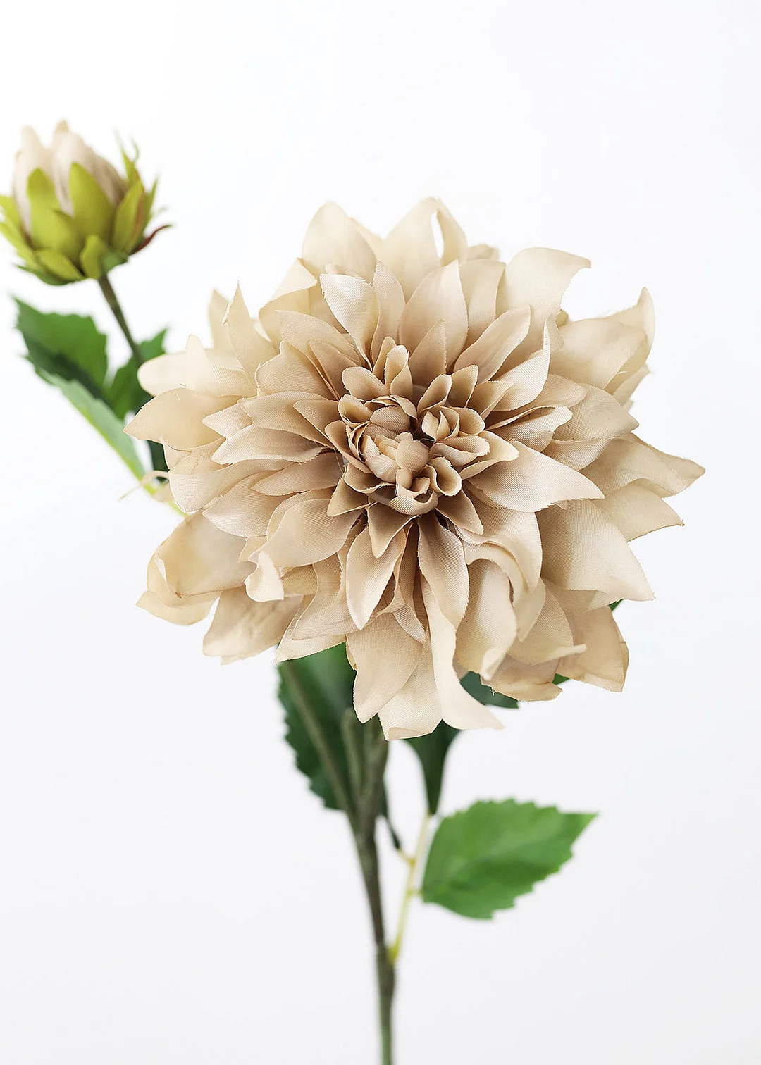 Dahlia Silk Flower in Taupe - 19.5"