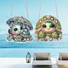 (US Local)2pcs/set 5D DIY Diamond Painting Dots Animal Flower Special Shape Pendant Hanging Craft Kits