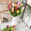 Colorful PU Texture Long Stem Tulip Artificial Flower