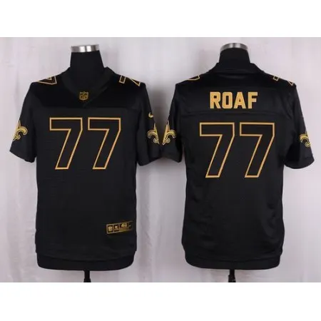 Saints #77 Willie Roaf Black Men's Stitched NFL Elite Pro Line Gold Collection Jersey