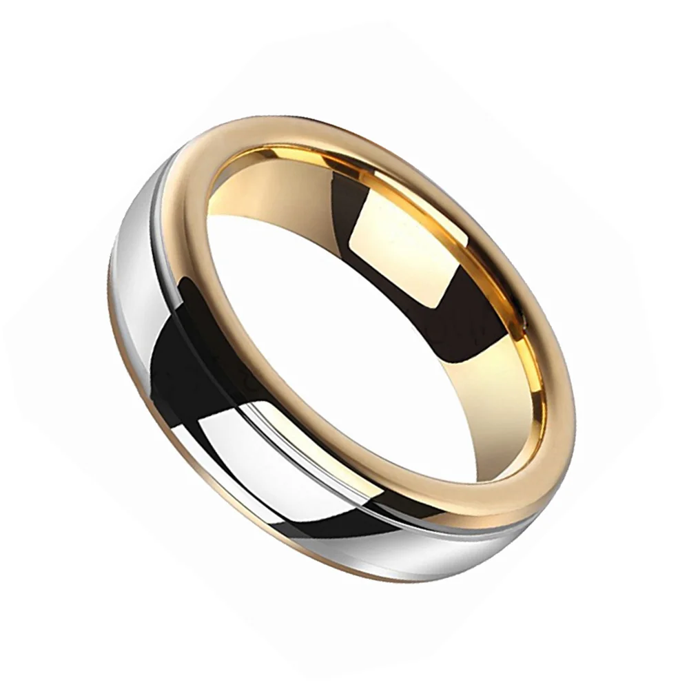 4MM 6MM 8MM 10MM Tungsten Carbide Gold Silver Dome Mens Blue Wedding Bands