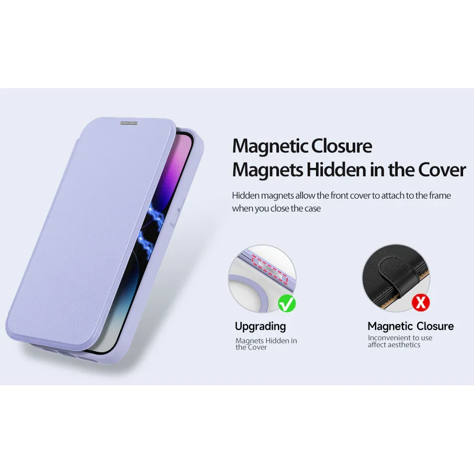 Applicable To iPhone 13/14 Series Strong Magnetic Flip Card Case