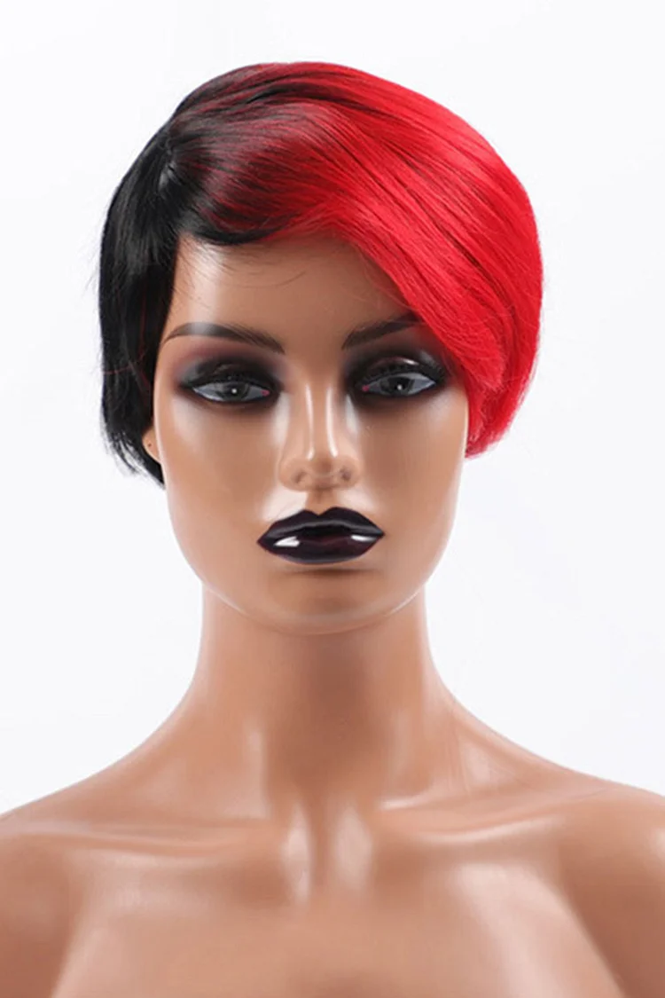 Daily Red Side Bangs Straight Short Wigs 2024 - Xpluswear