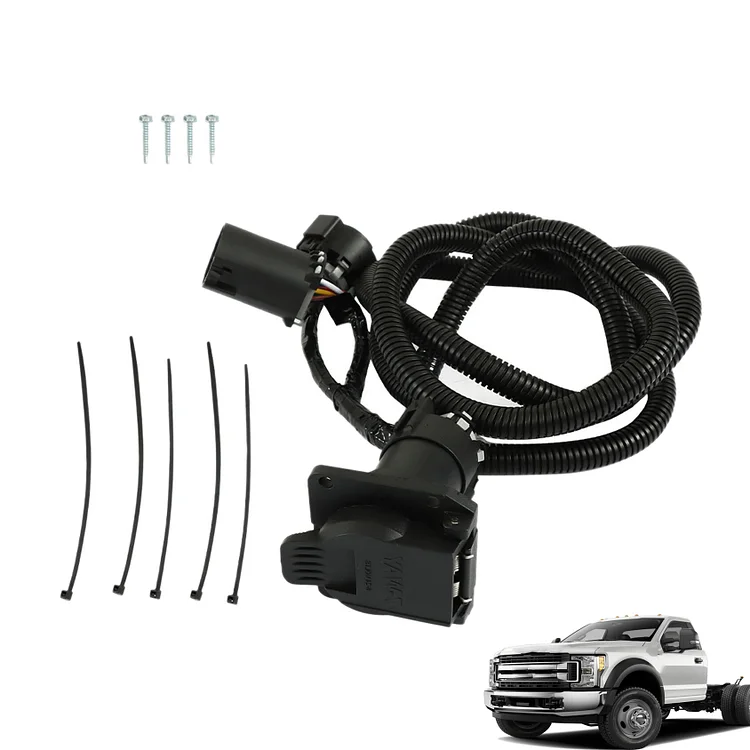 Silscvtt 7-Pin Trailer Wiring Harness Extension Replacement for Ford Super Duty F250 F350 F450 F550 2017-2022, HC3Z-15A416-A