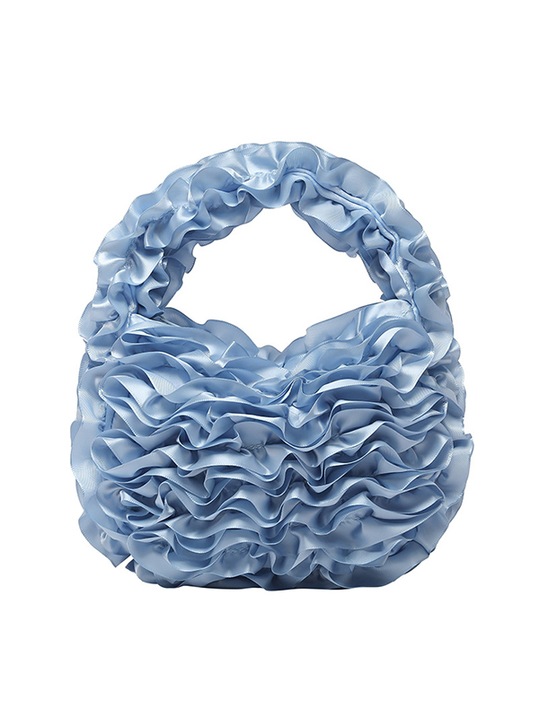 Solid Color Ruffled Mini Bags BLUE-One_size