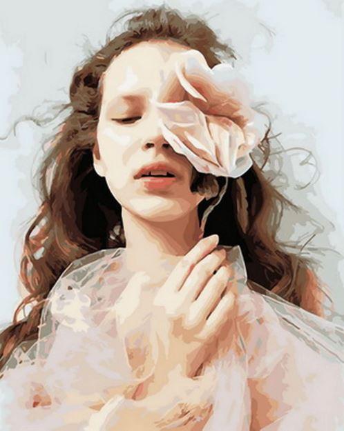 

Girl With Flower on Her Face – People Paint By Numbers - 40*50CM, 501 Original