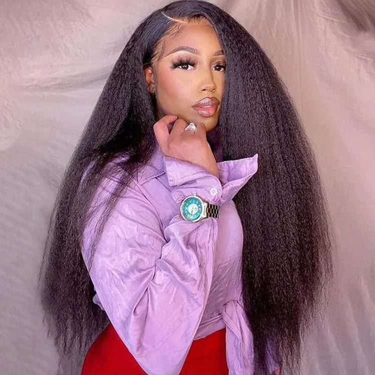 All Wigs Under $100 | Flash Sale Yaki Straight Wig Kinky Straight Lace Front Wig Virgin Human Hair