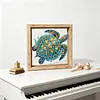 Turtle DIY Special Shape Double sided Print Clear Diamond Art Kit Wooden Framed Diamond Painting Kit(20x20cm)