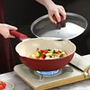 Ceramic non-stick frying pan less oil smoke cooking pan household induction cooker gas stove universal steaming and cooking pan