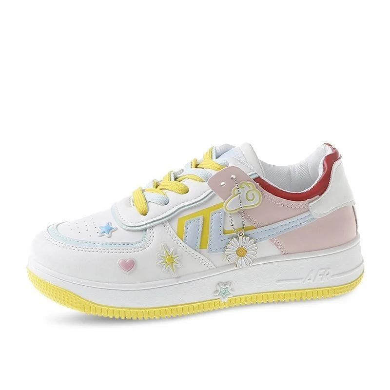 2021 Spring Korean Xue Sheng Ban Xie Wang Red Little Daisy Sports Shoes White Shoes Woman Shoes Sneakers Zapatillas Mujer