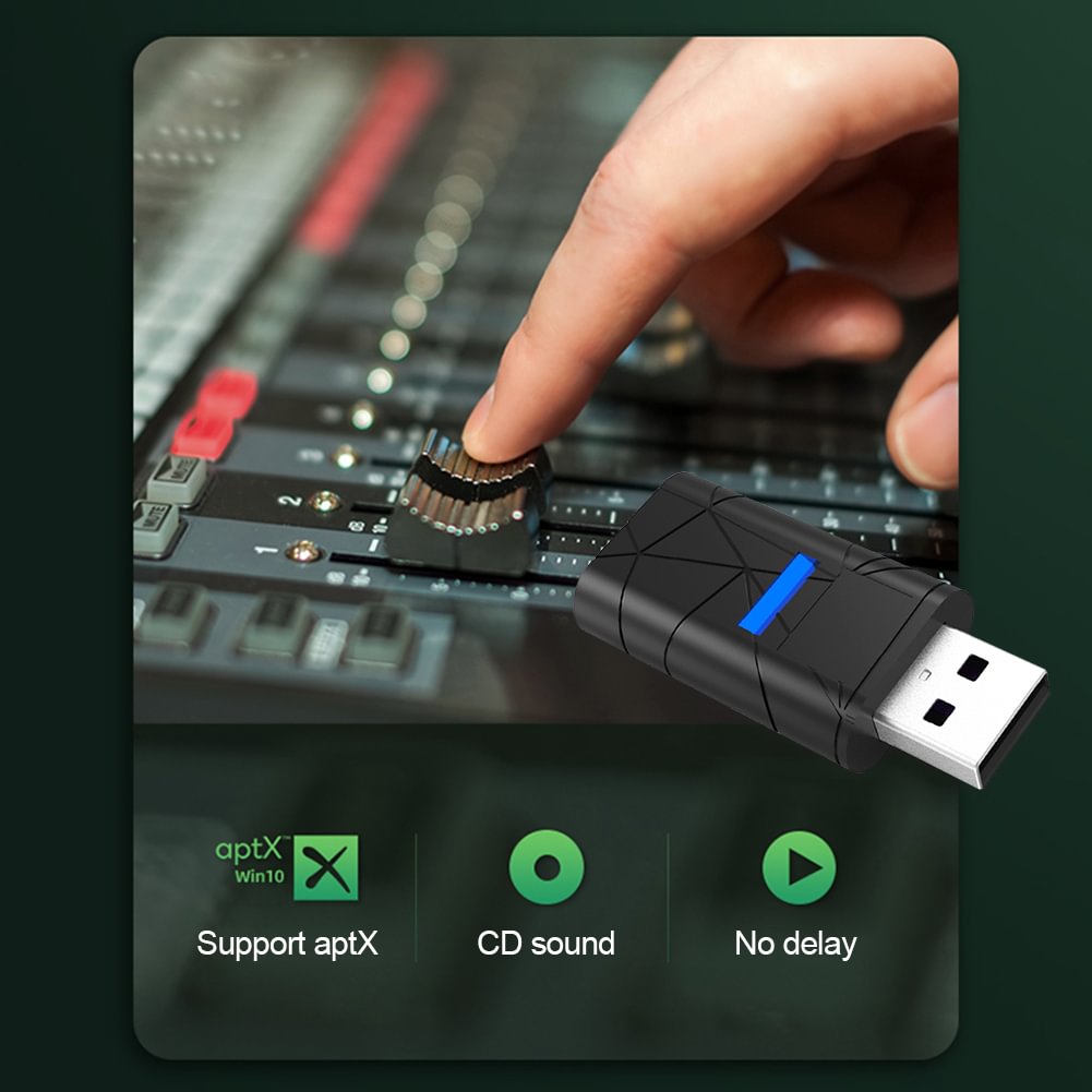 USB Bluetooth Receiver for PS5 PS4 Controller PC Wireless Audio Transmitter