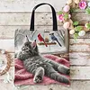 Cats-11CT DIY Stamped Cross Stitch Shopping Bag 40*40cm tapestrymarket