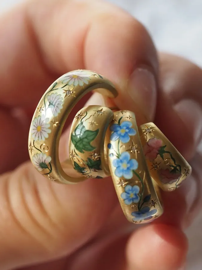 Colored Flower Earrings