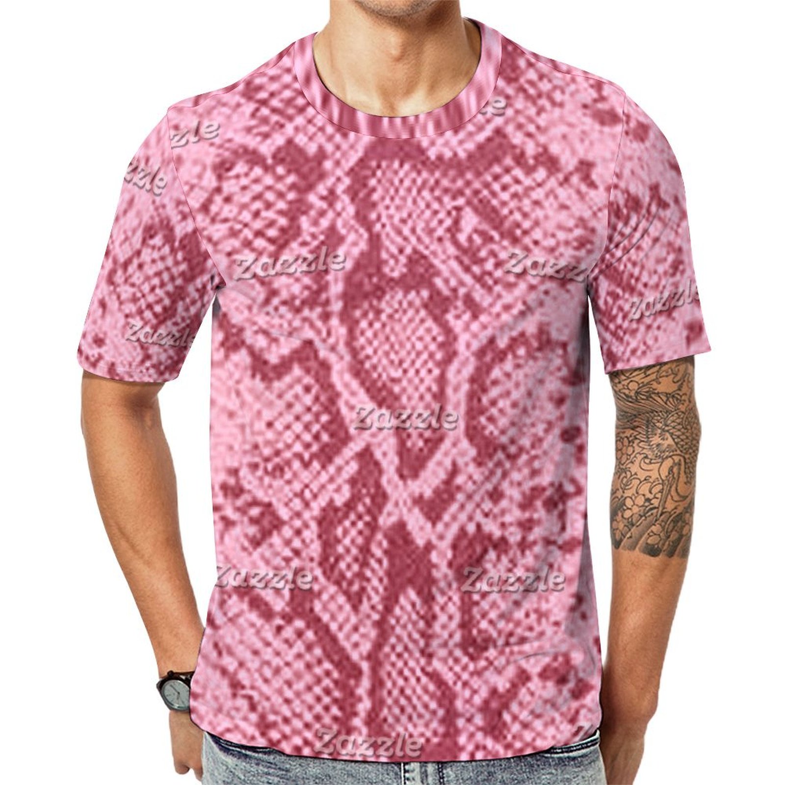 Exotic Snakeskin Short Sleeve Print Unisex Tshirt Summer Casual Tees for Men and Women Coolcoshirts