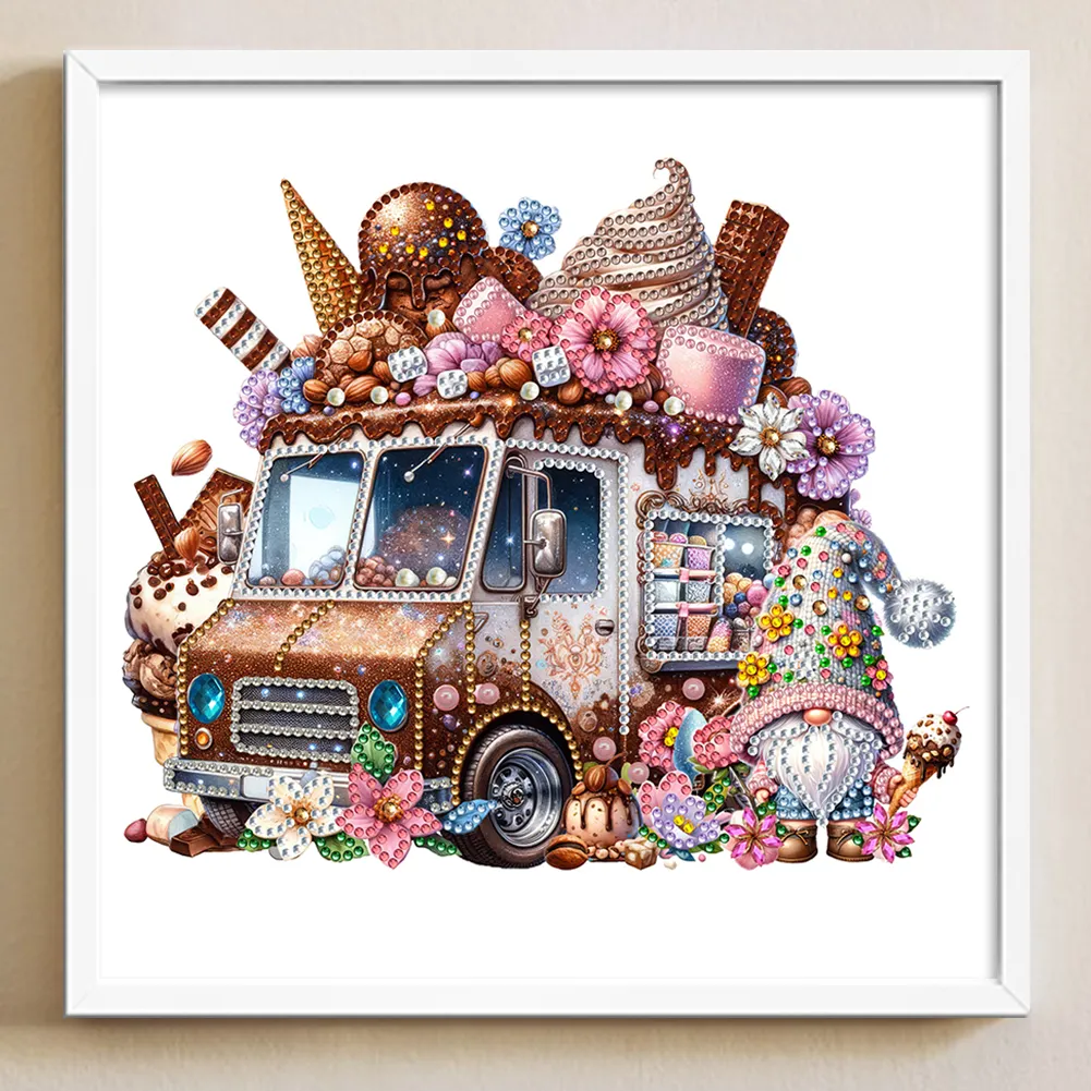 Diamond Painting - Partial Special Shaped Drill - Goblins Ice Cream Car(Canvas|30*30cm)