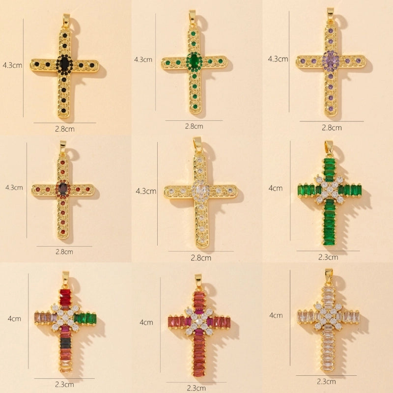 1 Piece Copper Zircon Printing Pendant