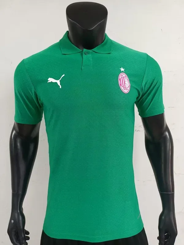 Player Version 2025-2026 AC Milan Green Soccer Polo Shirt