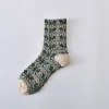 Stylish 3D Jacquard Medium Height Women Socks 10 Pairs