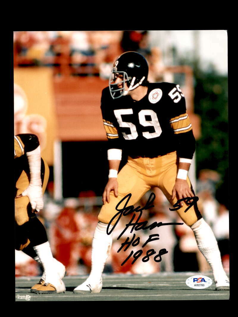 Jack Ham PSA DNA HOF 1988 Signed Pittsburgh Steelers 8x10 Autograph Photo Poster painting