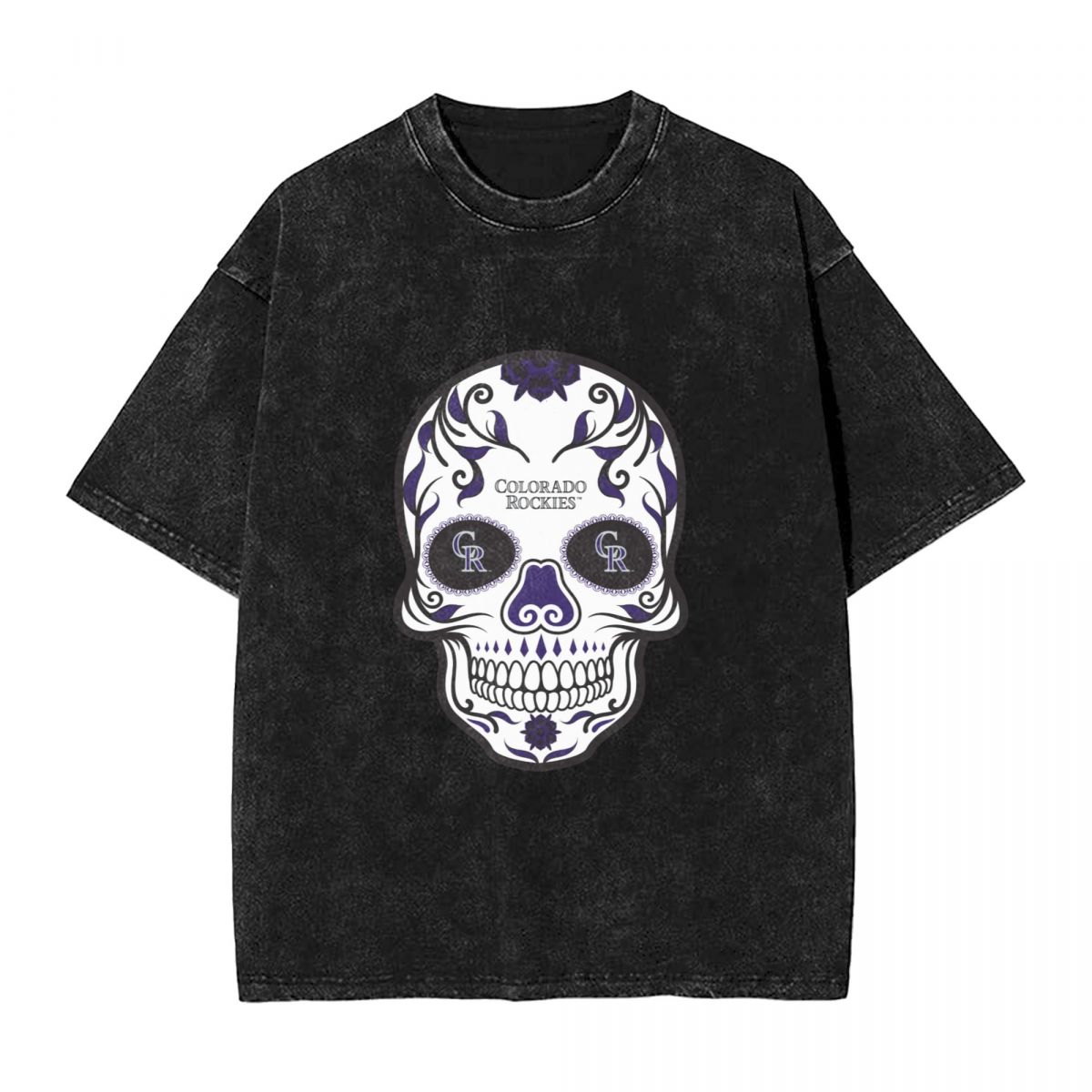 Colorado Rockies Skull Vintage Oversized T-Shirt Men's