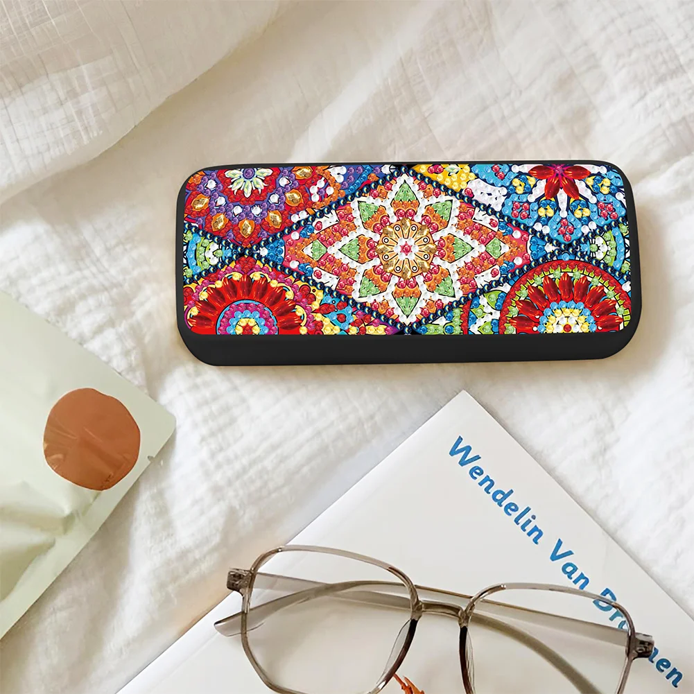 Flower Diamond Painting Eyeglasses Case Diamond Art Sunglasses Case for Adults