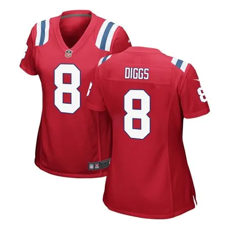 Women's New England Patriots #8 Stefon Diggs  Red Game Jersey