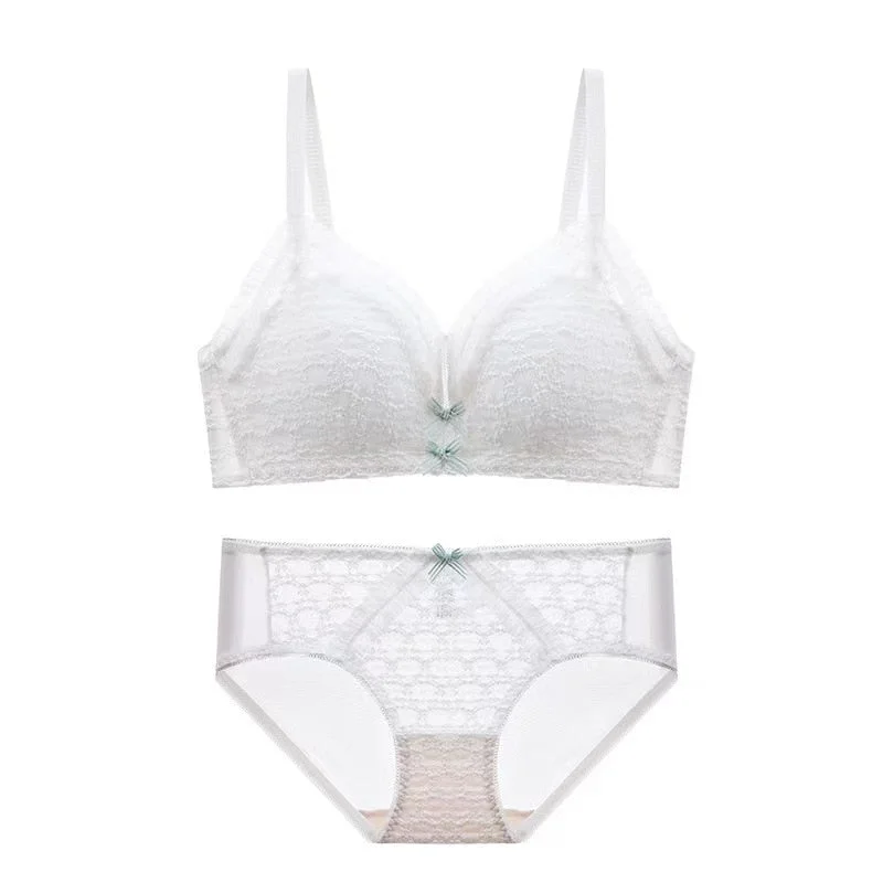Japanese Style Cotton Bra Briefs Set Sexy Lace Bra Fashion Push Up Brassiere Seamless Comfort Panties Female Sexy  Lingerie Set