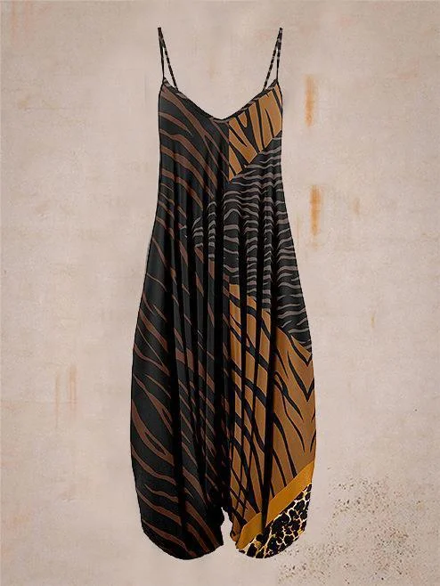 Ladies Summer Sleeveless Harem Jumpsuit