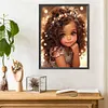 Fille Afro-Am&eacute;ricaine-Peinture Ronde au Diamant-30*40CM