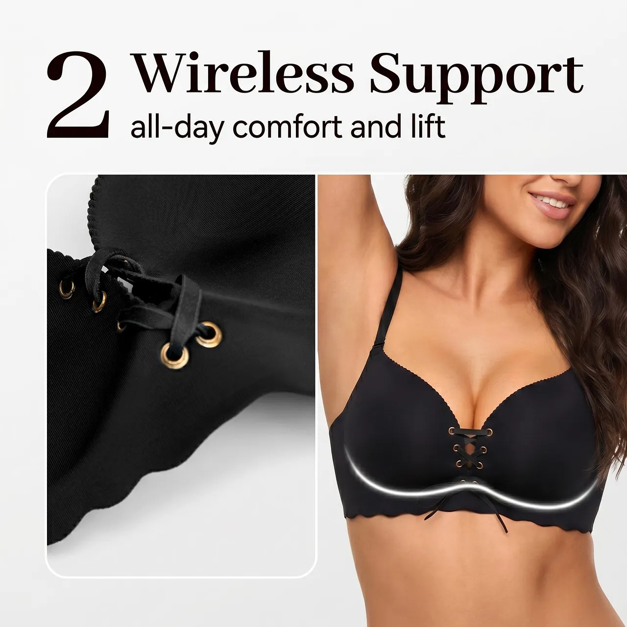 LUCKMEEY Drawstring Push Up Bra | Instant Cleavage & Anti-Sagging | Add 2 Cups Padded Wireless Strapless Bras Comfort Bra for A B C Cups Womenswear Minimalist Pink #SummerVibe LUCKMEEY Drawstring Push Up Bra | Instant Cleavage & Anti-Sagging | Add 2 Cups Padded Wireless Strapless Bras Comfort Bra for A B C Cups Womenswear Minimalist Pink #SummerVibe