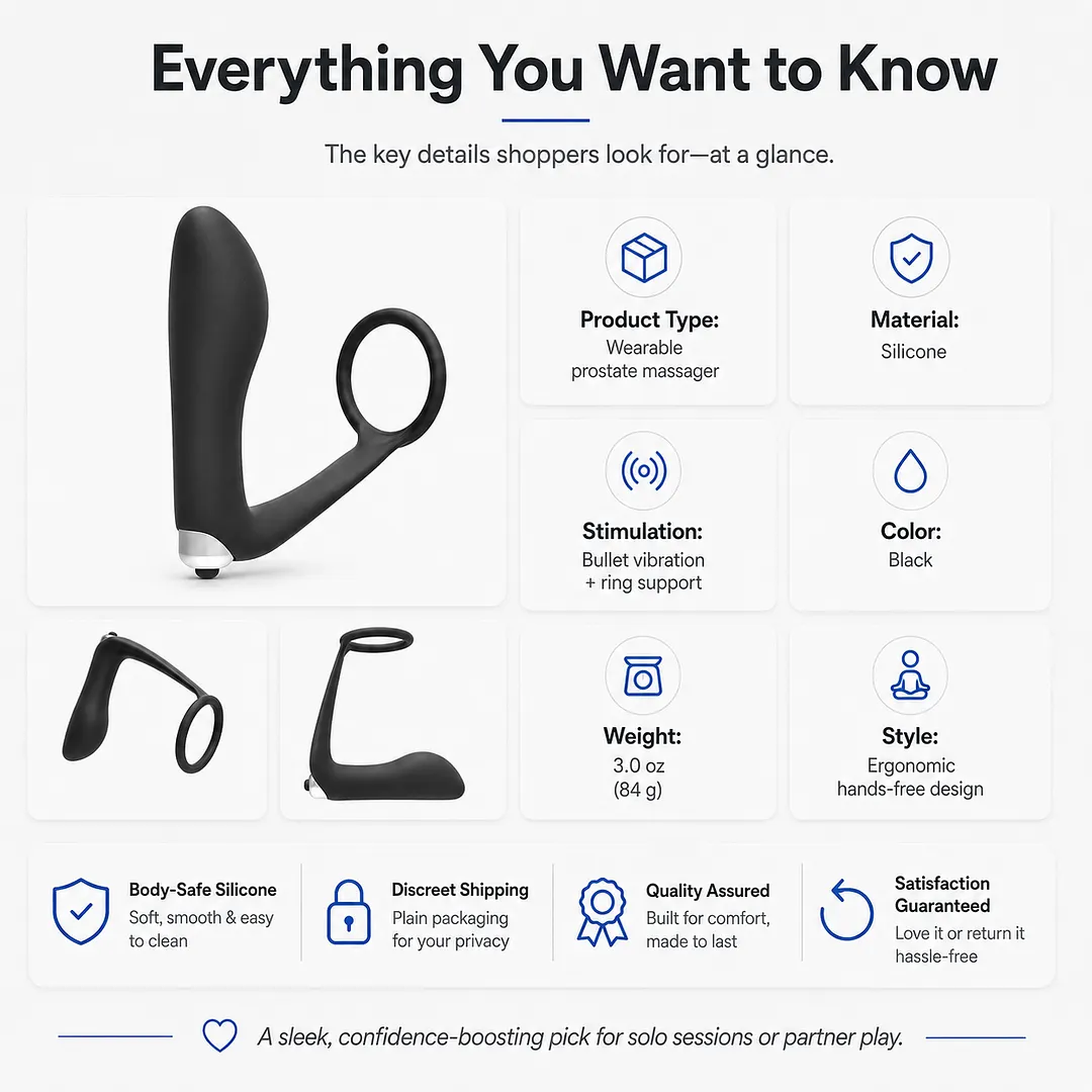Vexo &ndash; Wearable Prostate Massager With Cock Ring & Bullet Vibrator