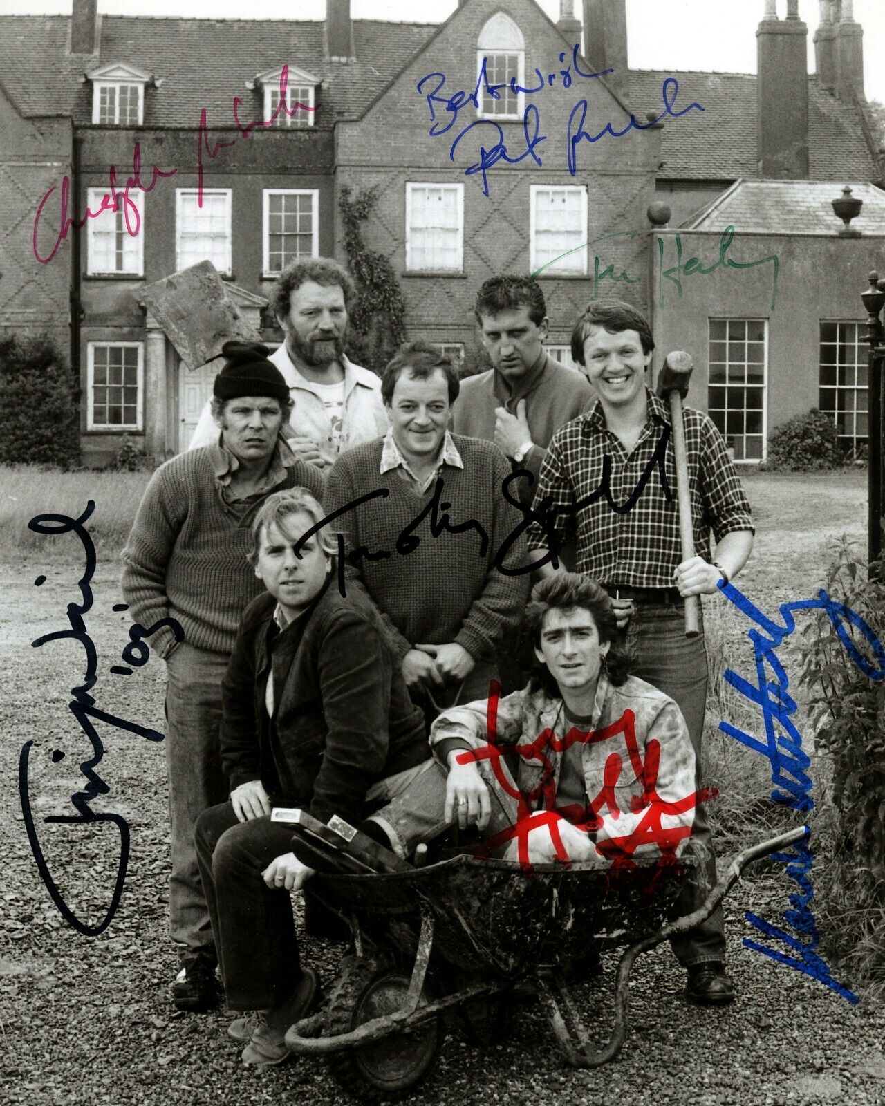 AUF WIEDERSEHEN PET set of 5 SIGNED 10X8 REPRO Photo Poster painting Jimmy Nail, Tim Healy