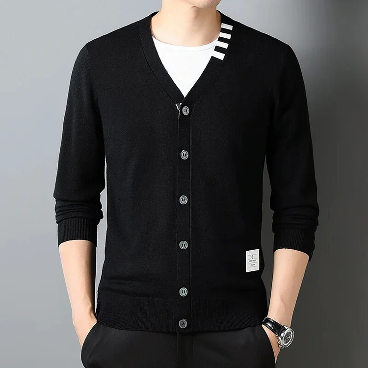 Mingyejia Autumn Winter Loose Casual Patchwork Cardigan Sweater Male Trend Fashion Buttons All-match Knitting Coat Men Outwear Top Homme