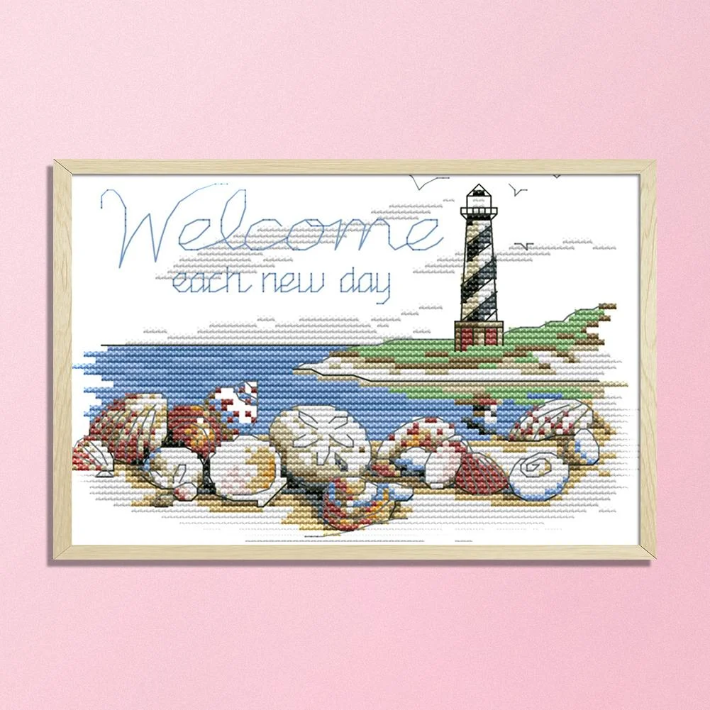 14ct Stamped Cross Stitch - Shell Lighthouse(22*16cm)