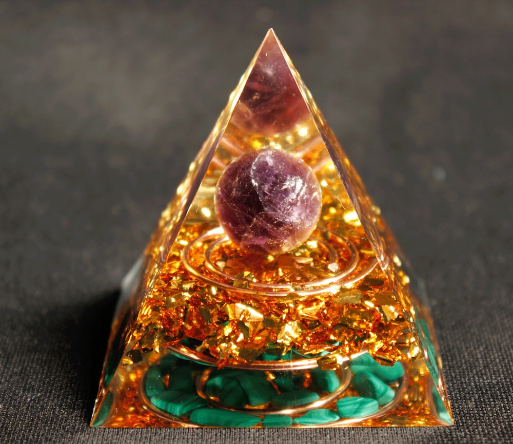 

Orgone Pyramid Chakra - Malachite in Double, 501 Original