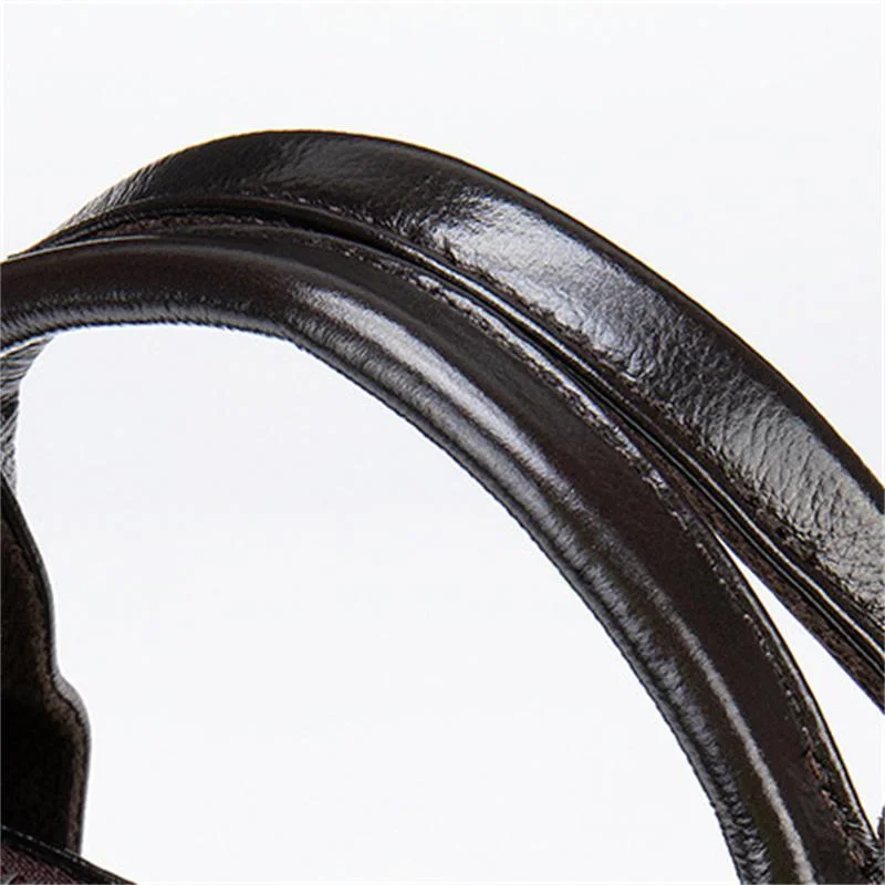 Men's Large-Capacity Handbag Business Leather Briefcase Crossbody Bag