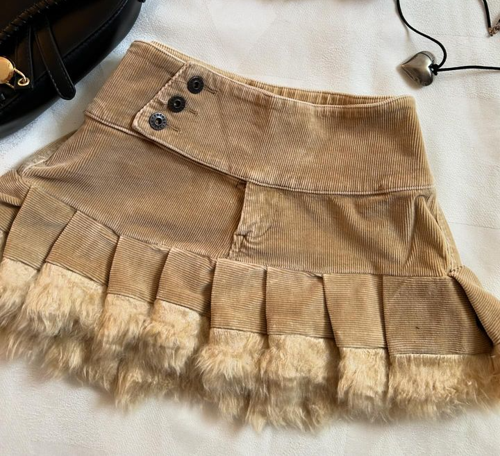 Aonga Waffle Fabric Solid Color Raw Edge New Skirt Sets Are Retro Harajuku Two Piece Sets Womens Outfits Fashion Sexy Girl Mini Skirt aonga