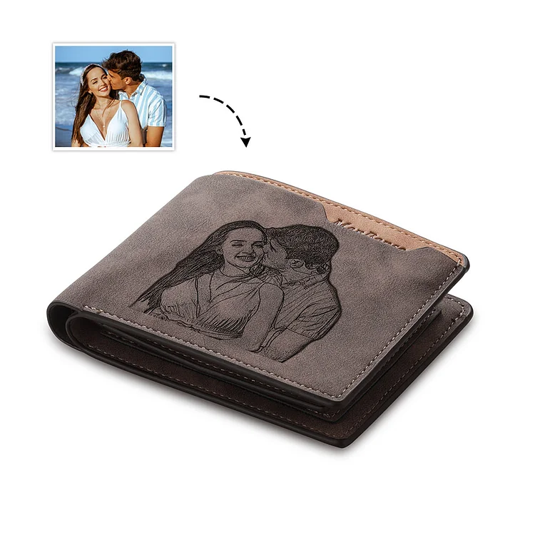 Men Photo Wallet Personalized Wallet Custom With Engraving