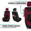 FH Group Car Seat Covers Full Set Cloth,Universal Fit combo,Washable Automotive Seat Covers,Low Back Front Seat Covers,Airbag Compatible,Split Bench Rear Seat for SUV,Sedan,Van Burgundy