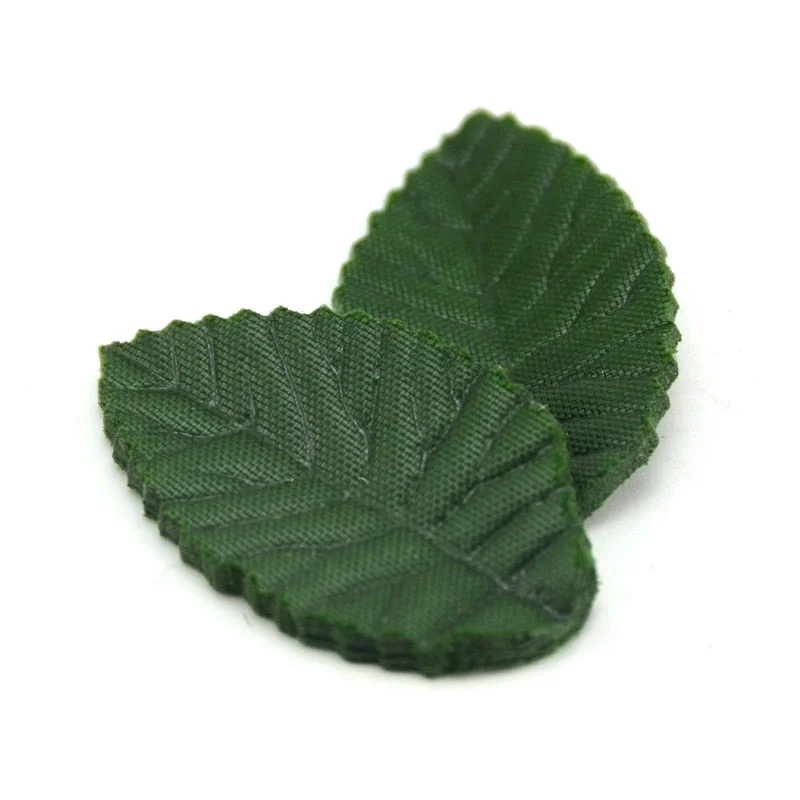 200pcs 4.5cm Artificial Silk Green Leaves Flower For Wedding Decoration Christmas Rose Leaf Decorative Fake Flower