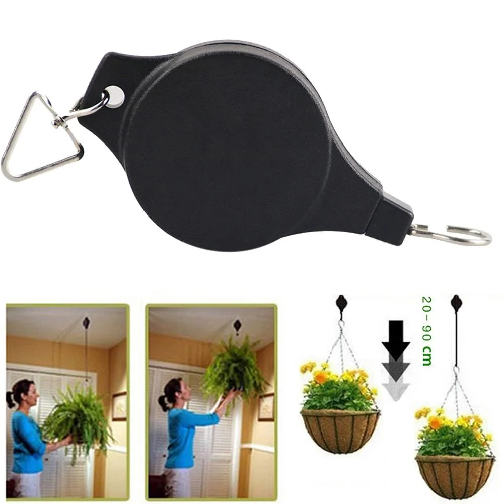 Retractable Pulley Hanging Basket Pull Down Hanger Garden Baskets Pot