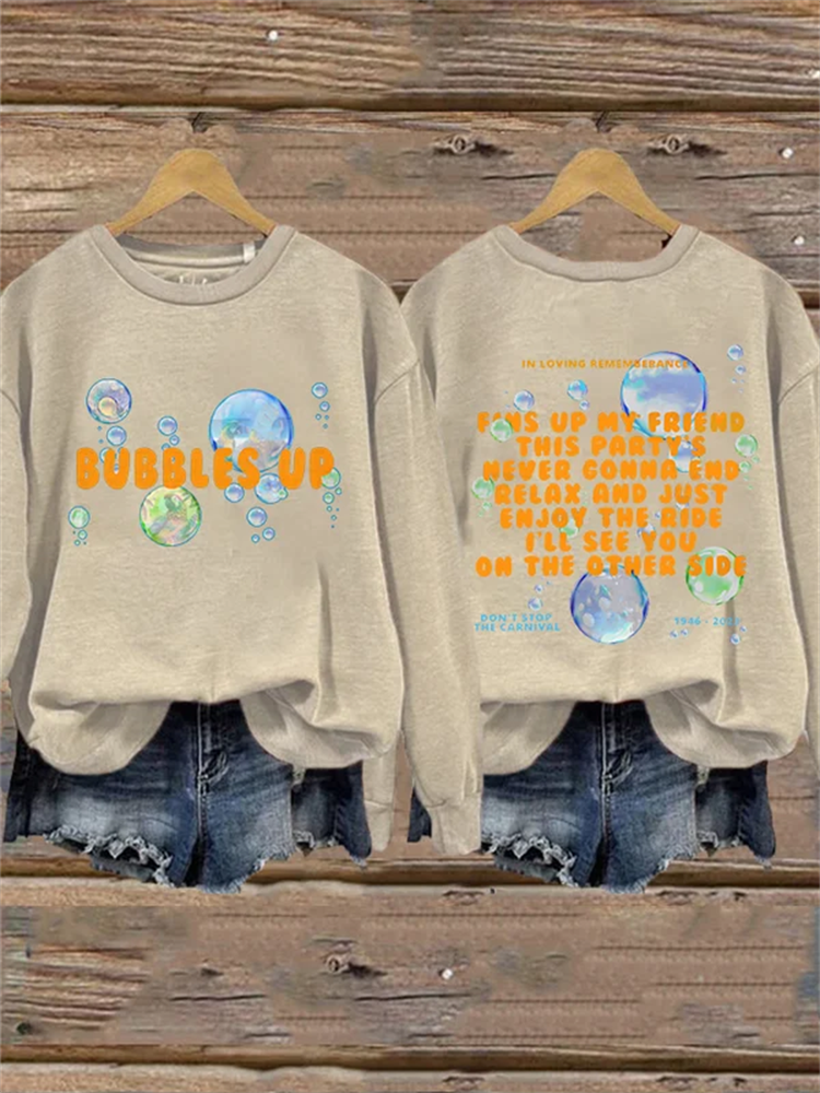 Women's Bubbles Up Print Crewneck Sweatshirt