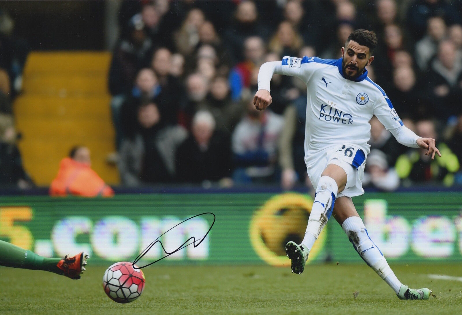 LEICESTER CITY HAND SIGNED RIYAD MAHREZ 12X8 Photo Poster painting 52.