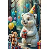 (40*60cm)Party White Bear - Full Round Drill Diamond Painting
