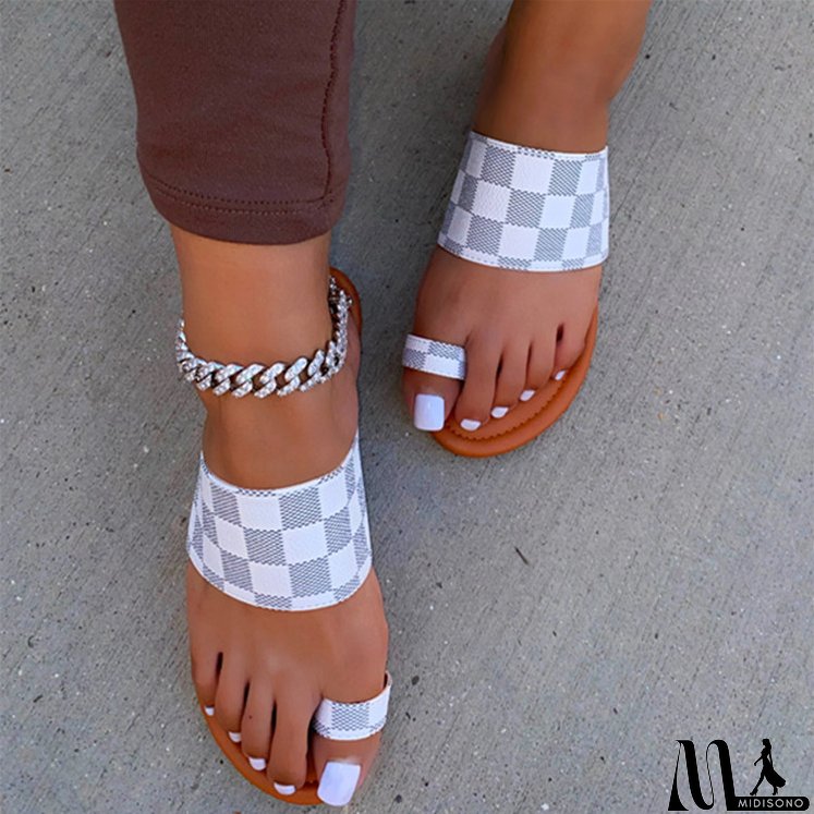 Women's New Fashion Flip Flop Beach Shoes Open Toe Flat Slippers