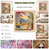 Mediterranean Vista DIY 11CT 3 Strand Stamped Cross Stitch Kit 45x45cm